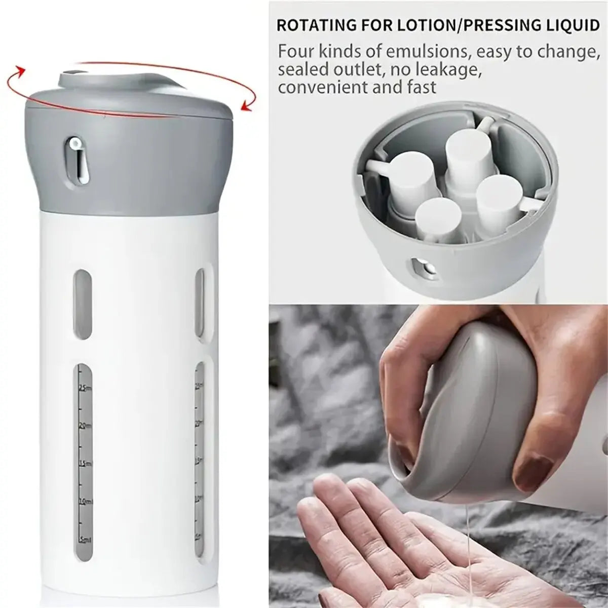 LoopVias™ 4-in-1 Travel Dispenser – Leakproof.
