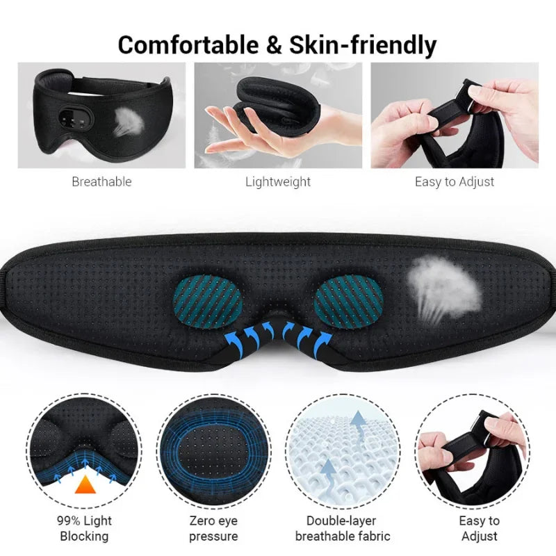 LoopVias™ Bluetooth Sleep Mask – Sleep, Relax, and Recharge Anywhere